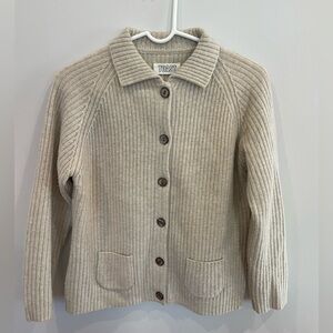 TOAST Women's Beige Ribbed Cardigan